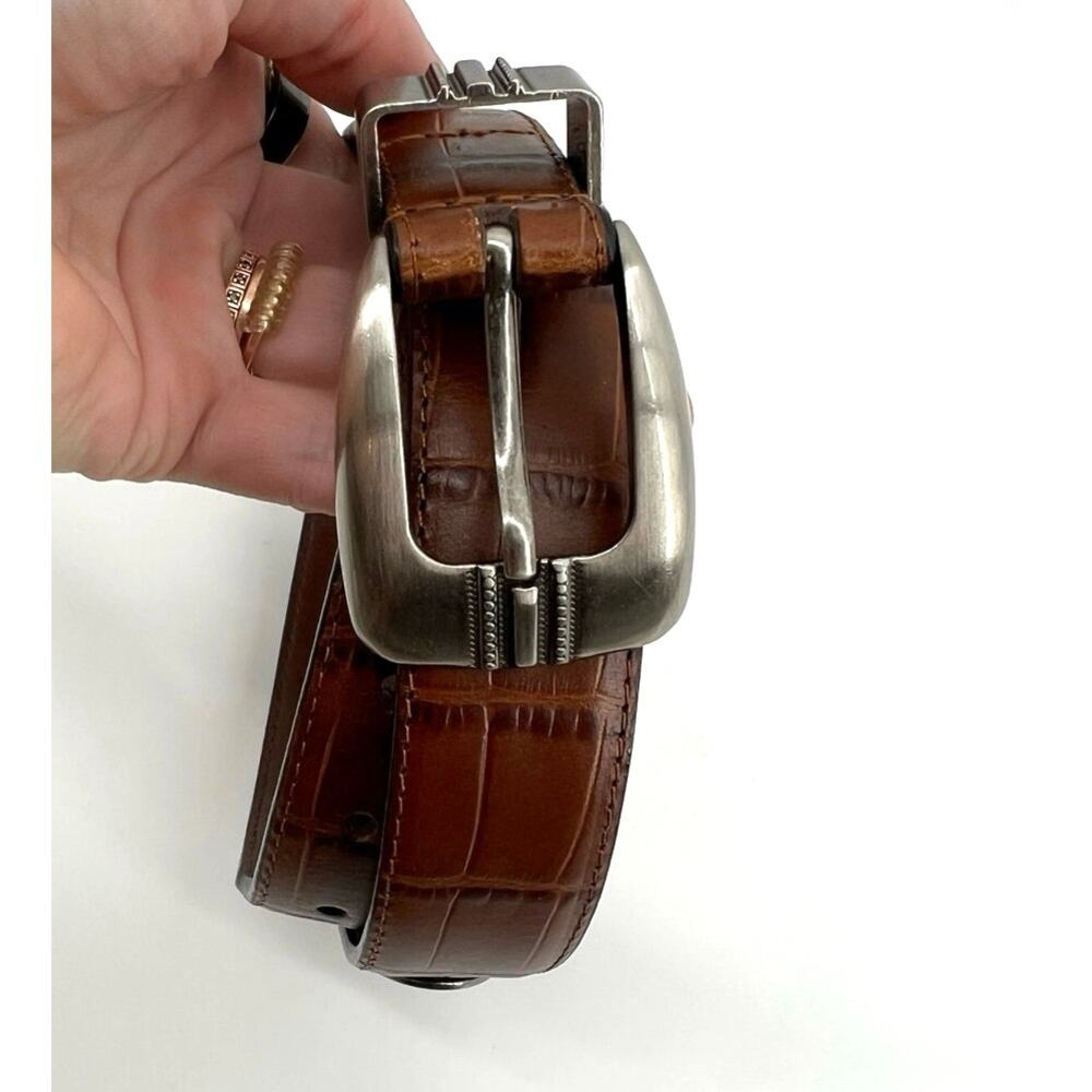 Zep-Pro Men's Full Grain Leather Concho Belt Size 32 Brown Silver Paw Print